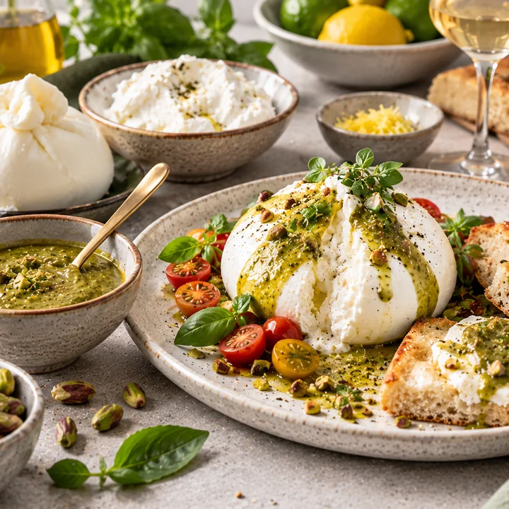 Praliné pistache et Burrata